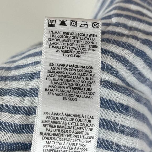 NEW BeachLunchLounge Shorts Womens XS Blue White Striped Cotton Drawstring NWOT - Picture 9 of 9